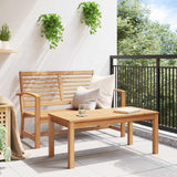 Garden Sofa Set 2 pcs Natural Solid teak wood