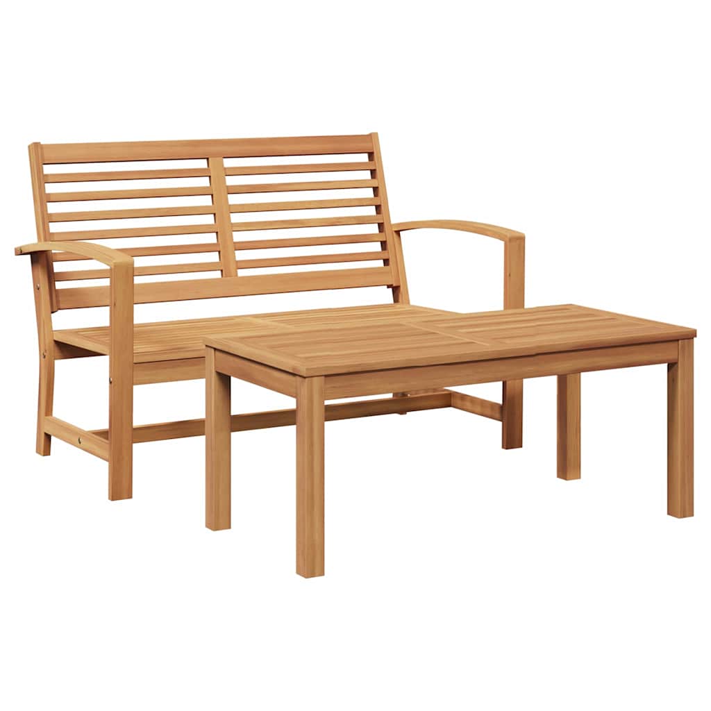 Garden Sofa Set 2 pcs Natural Solid teak wood