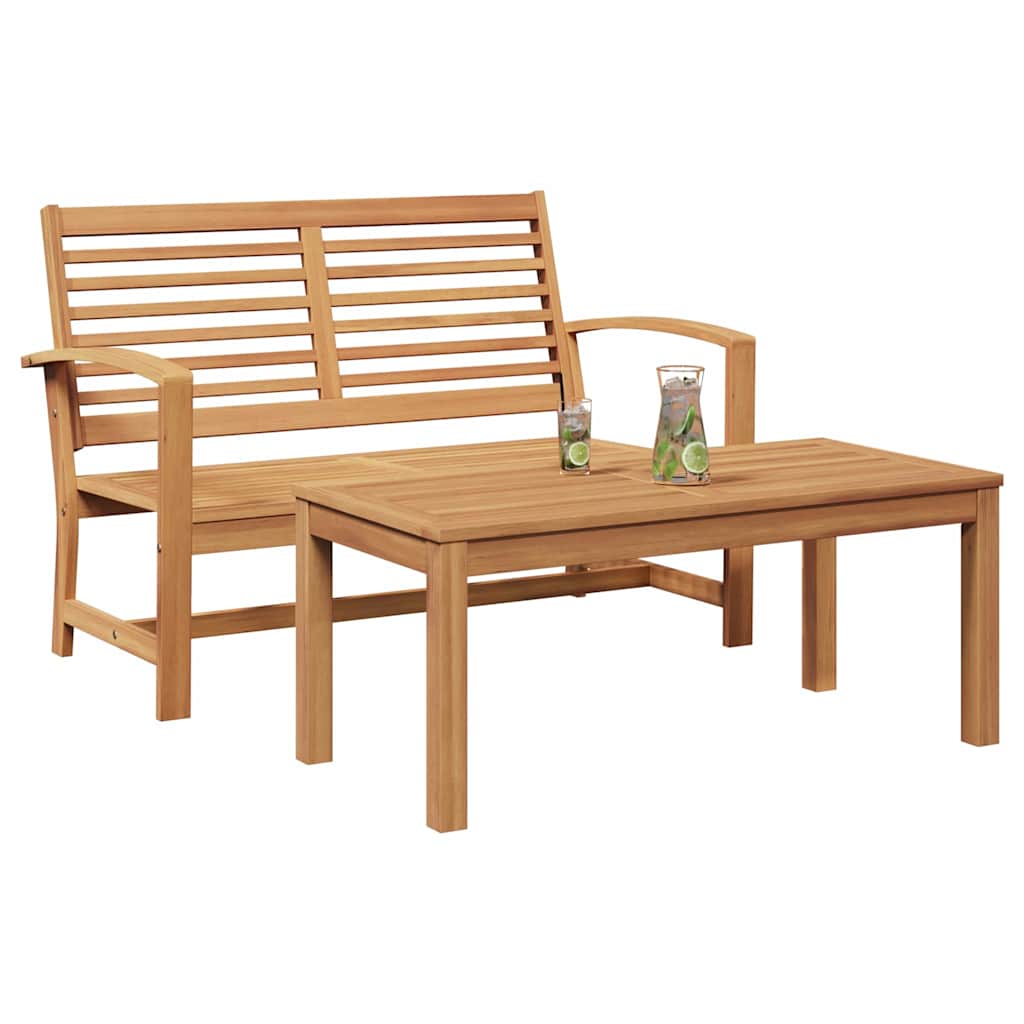 Garden Sofa Set 2 pcs Natural Solid teak wood