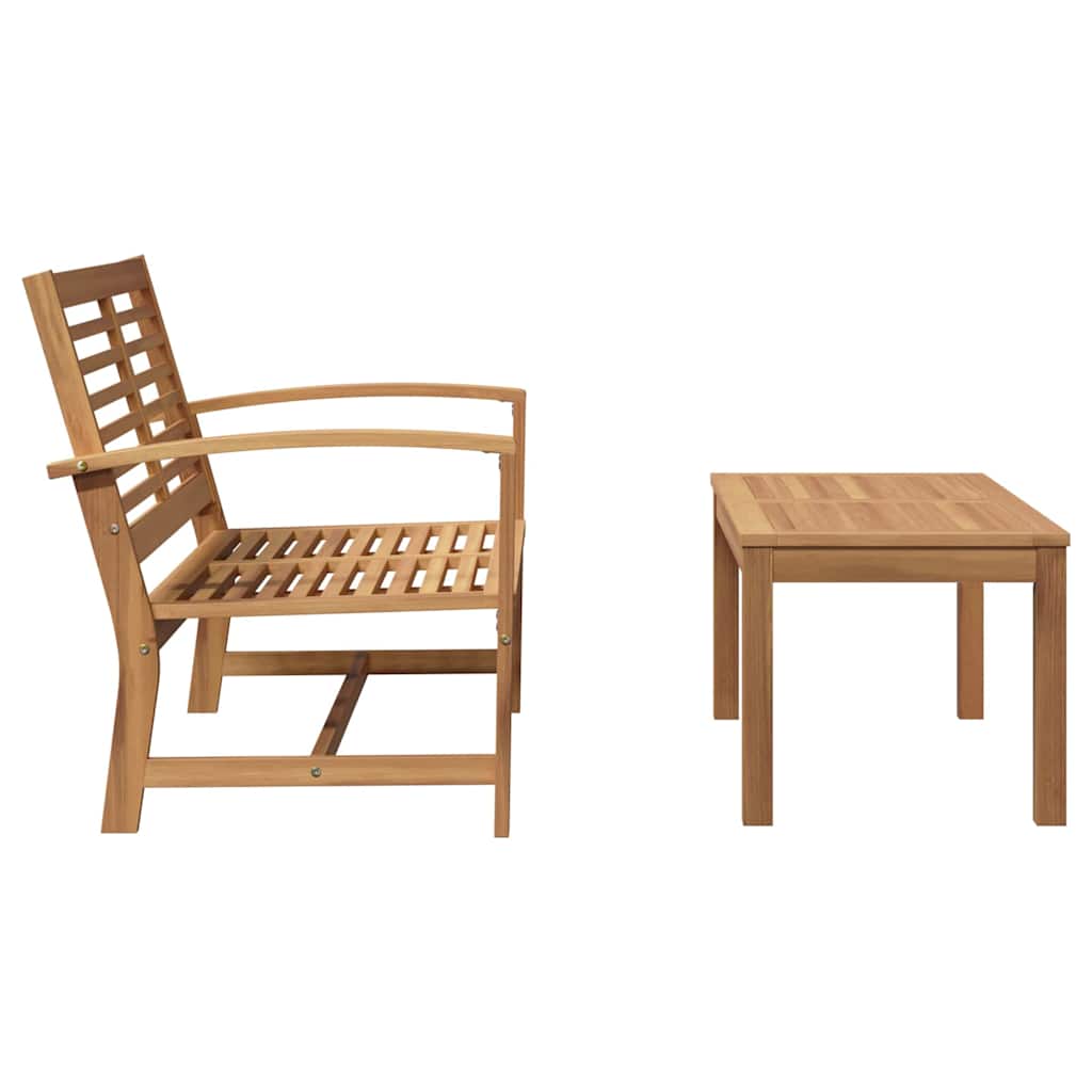 Garden Sofa Set 2 pcs Natural Solid teak wood
