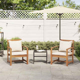 Garden Chairs 2 pcs Natural 60 x 65 x 76.5 cm Solid teak wood