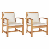 Garden Chairs 2 pcs Natural 60 x 65 x 76.5 cm Solid teak wood