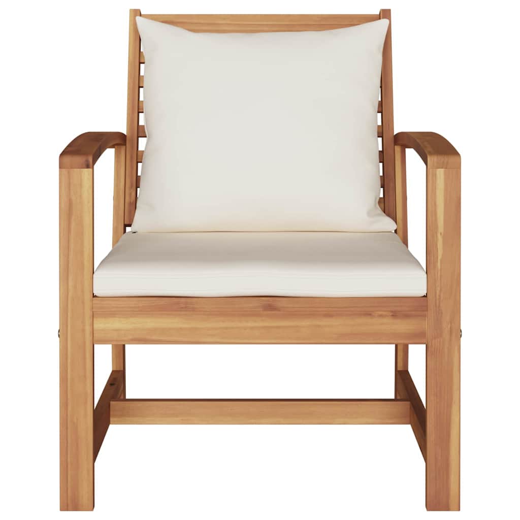 Garden Chairs 2 pcs Natural 60 x 65 x 76.5 cm Solid teak wood