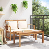 Garden Sofa Set 2 pcs Natural Solid teak wood