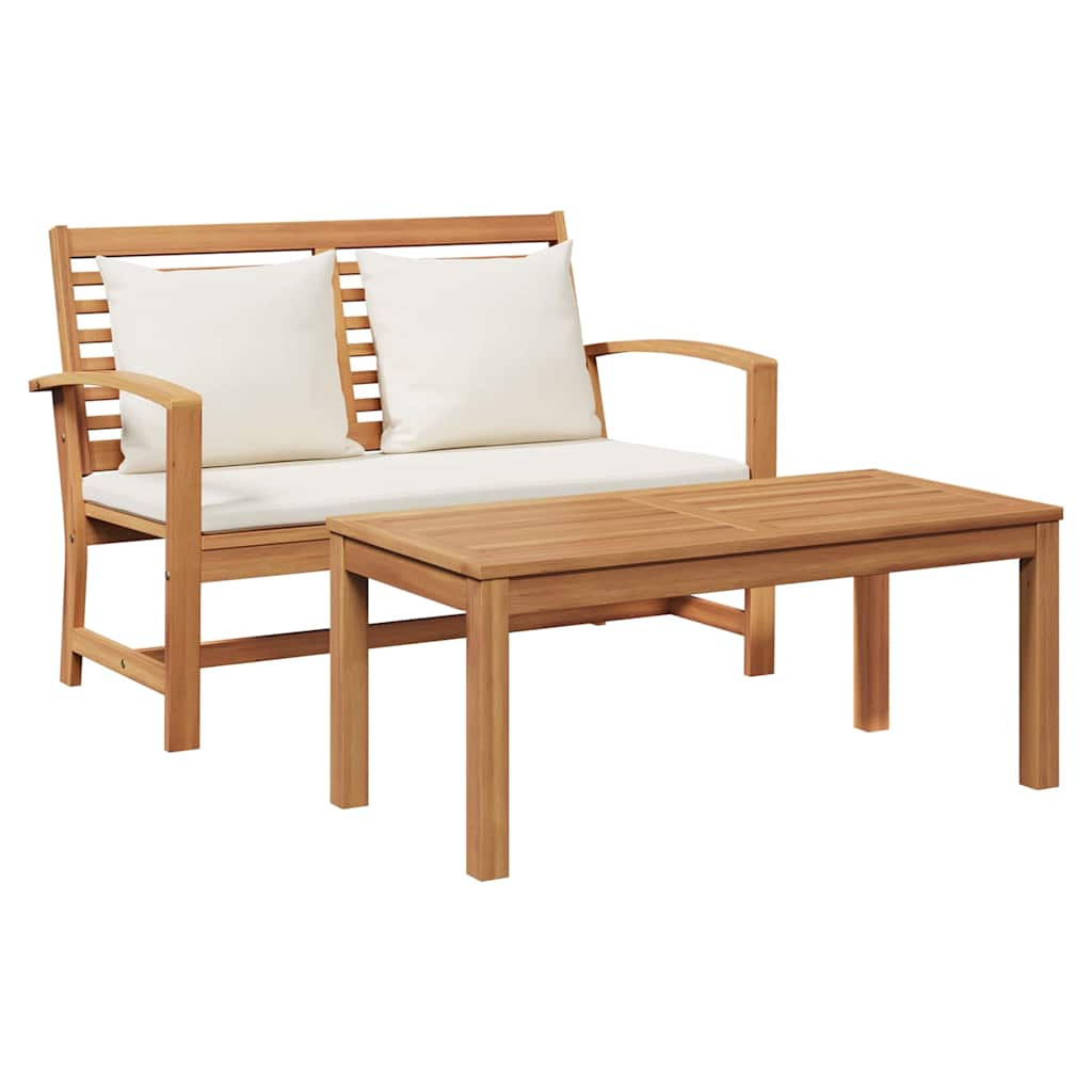 Garden Sofa Set 2 pcs Natural Solid teak wood