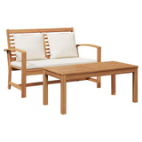Garden Sofa Set 2 pcs Natural Solid teak wood