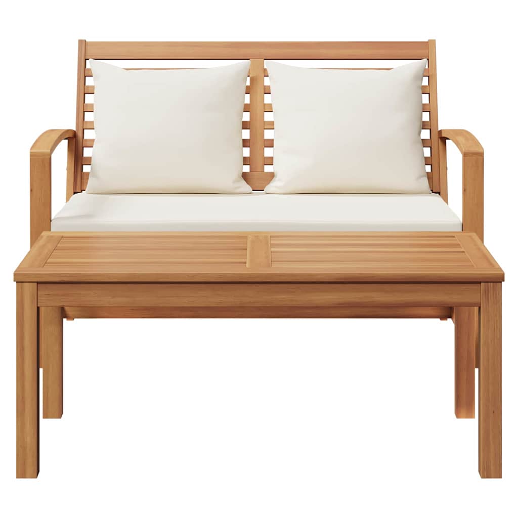 Garden Sofa Set 2 pcs Natural Solid teak wood