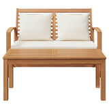 Garden Sofa Set 2 pcs Natural Solid teak wood