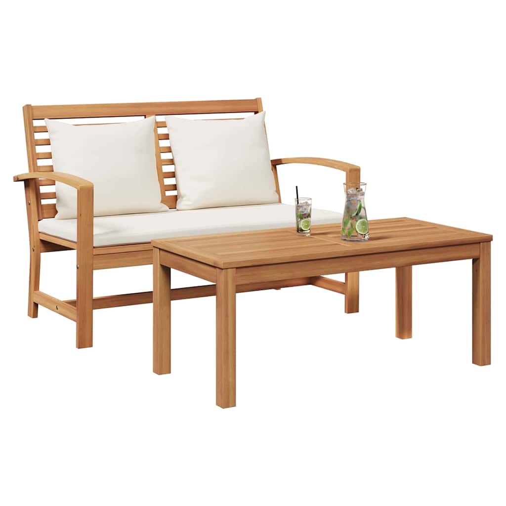 Garden Sofa Set 2 pcs Natural Solid teak wood