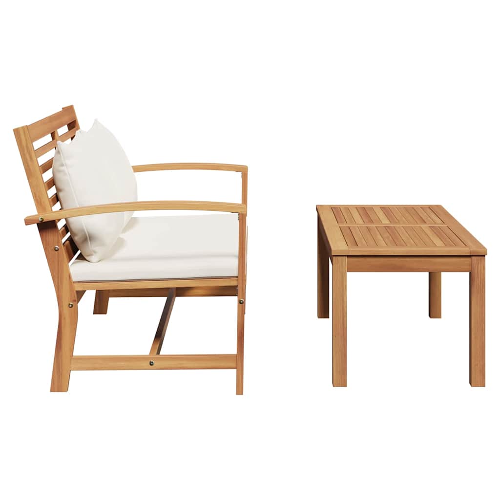 Garden Sofa Set 2 pcs Natural Solid teak wood