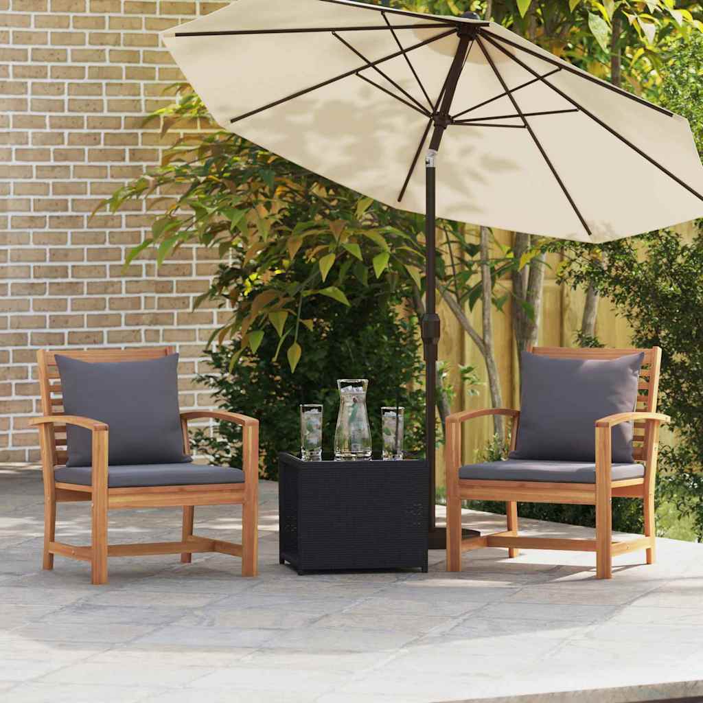 Garden Chairs 2 pcs Natural 60 x 65 x 76.5 cm Solid teak wood