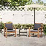 Garden Chairs 2 pcs Natural 60 x 65 x 76.5 cm Solid teak wood