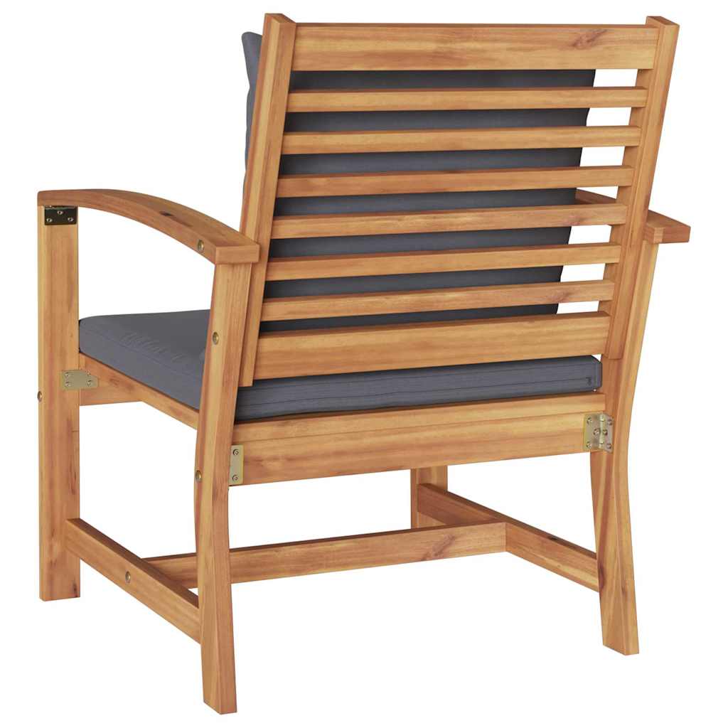 Garden Chairs 2 pcs Natural 60 x 65 x 76.5 cm Solid teak wood