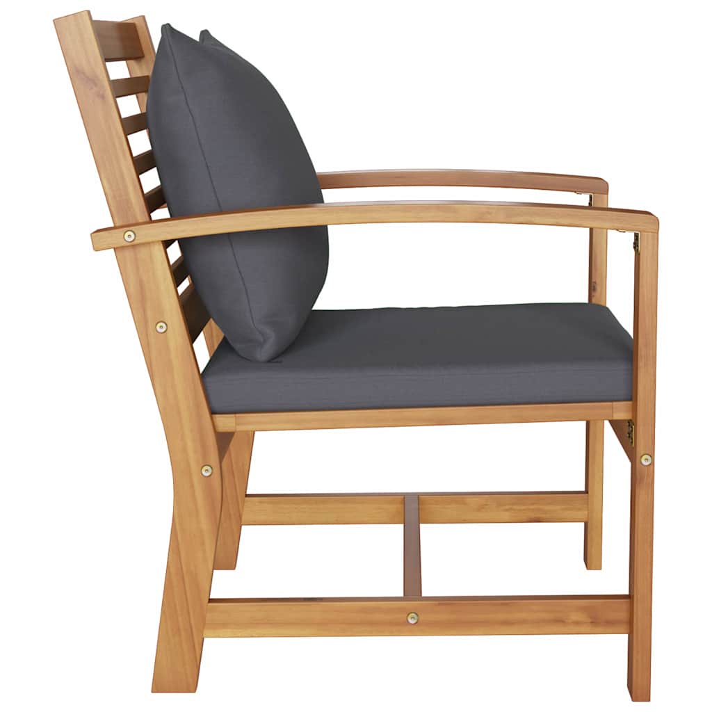 Garden Chairs 2 pcs Natural 60 x 65 x 76.5 cm Solid teak wood