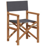 Folding Director's Chair Grey 56 x 54 x 87 cm Solid Teak Wood