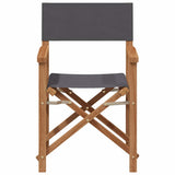 Folding Director's Chair Grey 56 x 54 x 87 cm Solid Teak Wood
