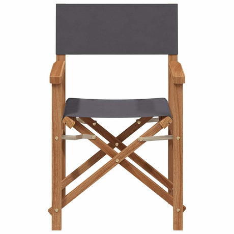 Folding Director's Chair Grey 56 x 54 x 87 cm Solid Teak Wood