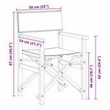 Folding Director's Chair Grey 56 x 54 x 87 cm Solid Teak Wood