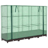 Raised Bed with Greenhouse Cover Rattan Look 160x40x123 cm