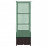 Raised Bed with Greenhouse Cover Rattan Look 80x40x138 cm