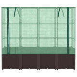 Raised Bed with Greenhouse Cover Rattan Look 160x40x153 cm