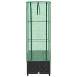 Raised Bed with Greenhouse Cover Rattan Look 40x40x139 cm