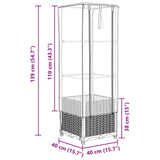 Raised Bed with Greenhouse Cover Rattan Look 40x40x139 cm