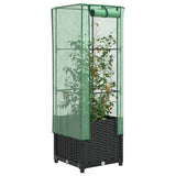 Raised Bed with Greenhouse Cover Rattan Look 40x40x139 cm