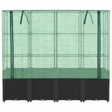 Raised Bed with Greenhouse Cover Rattan Look 160x40x153 cm