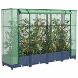 Raised Bed with Greenhouse Cover Rattan Look 160x40x123 cm