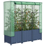 Raised Bed with Greenhouse Cover Rattan Look 120x40x138 cm