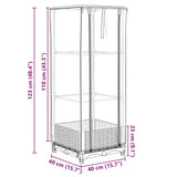 Raised Bed with Greenhouse Cover Rattan Look 40x40x123 cm