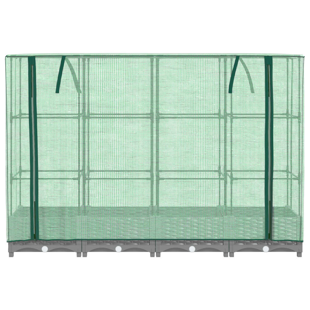 Raised Bed with Greenhouse Cover Rattan Look 160x40x123 cm