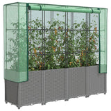 Raised Bed with Greenhouse Cover Rattan Look 160x40x153 cm