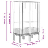 Raised Bed with Greenhouse Cover Rattan Look 80x40x140 cm