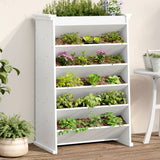 Herb Planter 6-Tier White 69x40x101.5 cm Solid Wood Pine