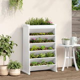 Herb Planter 6-Tier White 69x40x101.5 cm Solid Wood Pine