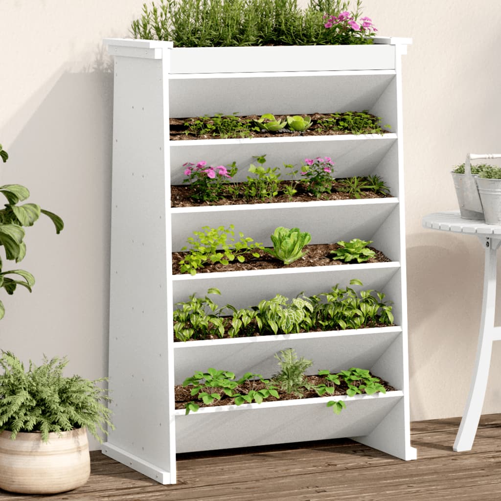 Herb Planter 6-Tier White 69x40x101.5 cm Solid Wood Pine