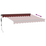 Automatic Retractable Awning with LEDs Burgundy 300x250 cm