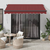 Automatic Retractable Awning Burgundy 350x250 cm