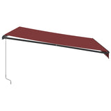 Manual Retractable Awning Burgundy 400x300 cm