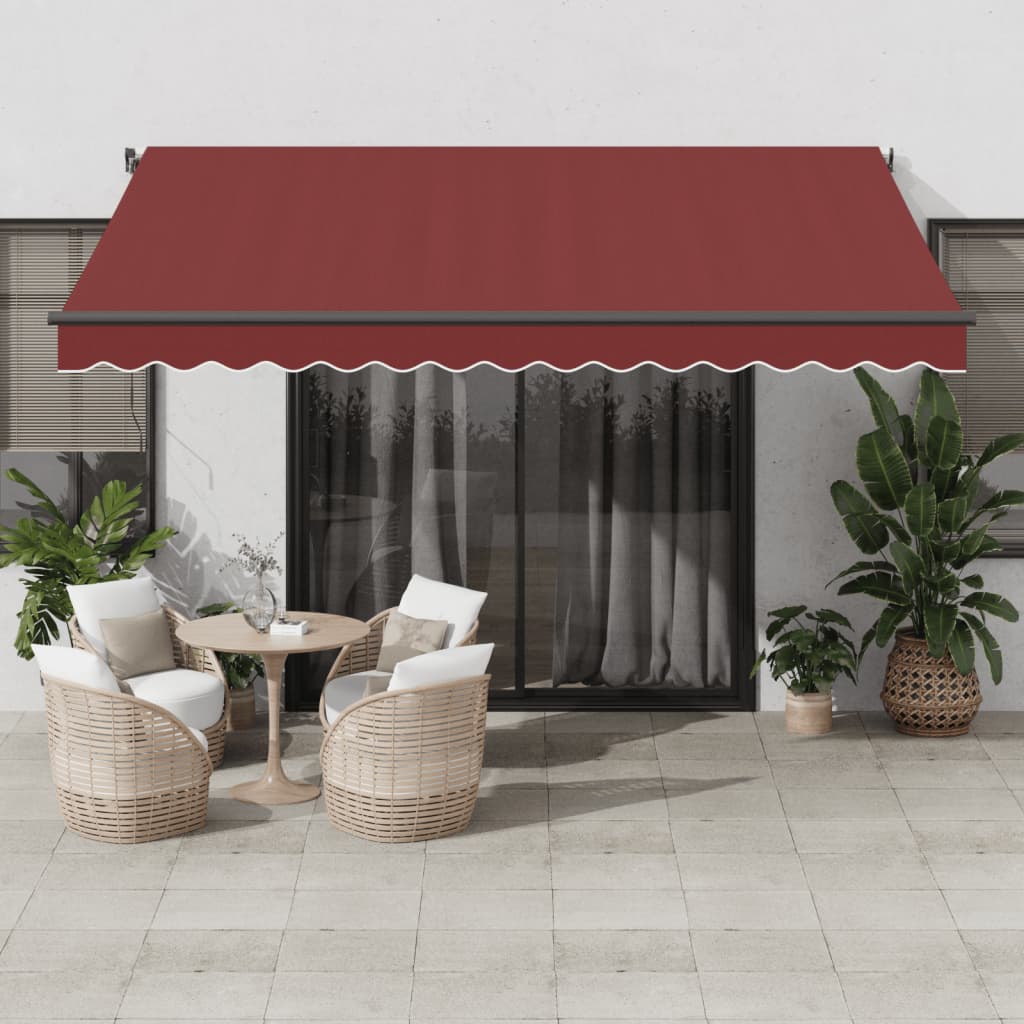 Manual Retractable Awning Burgundy 400x300 cm