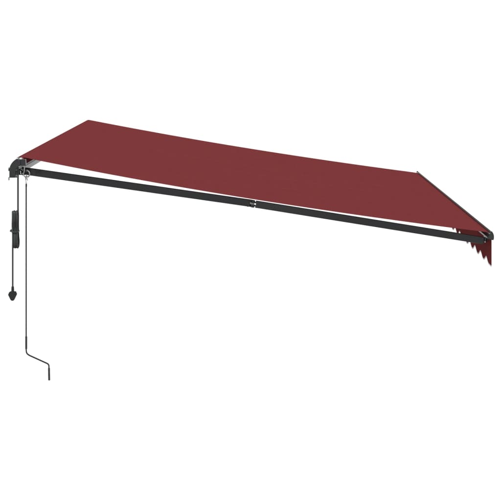 Automatic Retractable Awning with LEDs Burgundy 400x300 cm