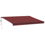 Automatic Retractable Awning with LEDs Burgundy 450x300 cm