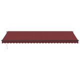 Manual Retractable Awning with LEDs Burgundy 600x300 cm