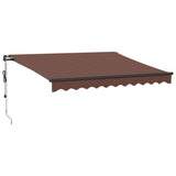 Automatic Retractable Awning with LEDs Brown 300x250 cm