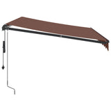 Automatic Retractable Awning with LEDs Brown 300x250 cm