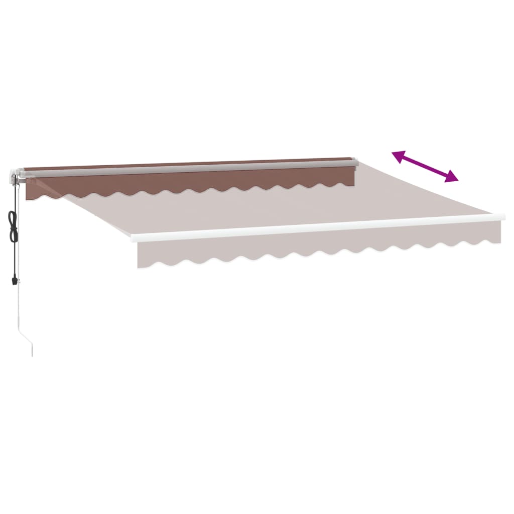 Automatic Retractable Awning Brown 350x250 cm