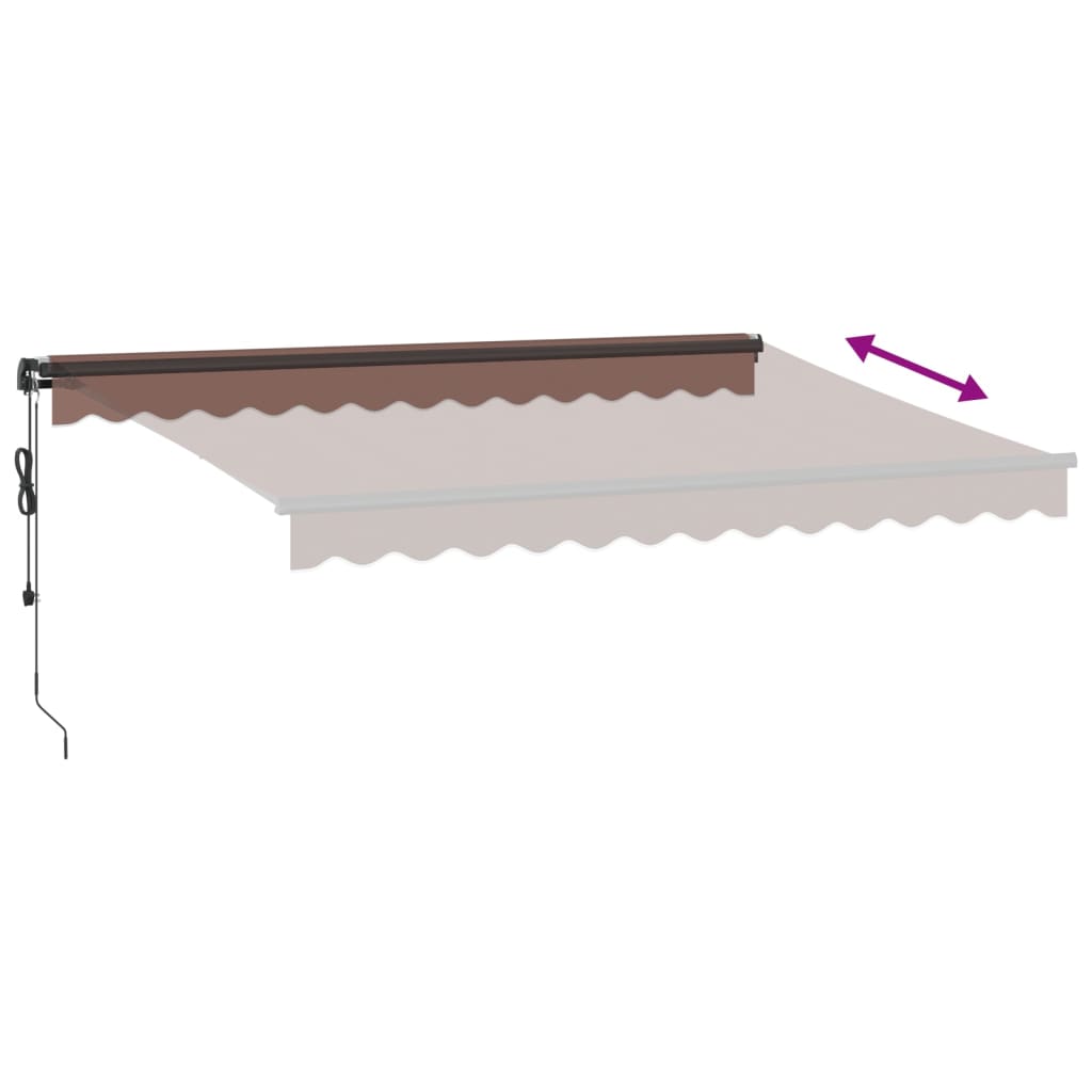 Automatic Retractable Awning Brown 350x250 cm