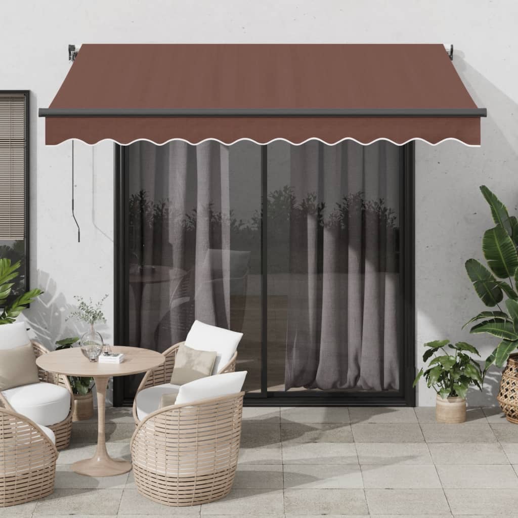 Automatic Retractable Awning Brown 350x250 cm